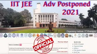 🔴 JEE Advanced 2021 Postponed || Official 😳