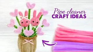 DIY Bunny with heart pipe cleaner | Easy pipe cleaner craft | Easy heart pipe cleaner