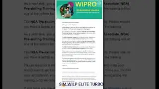 Wipro latest onboarding update...SIM WILP ELITE TURBO #wipro #wipro_share #onboarding