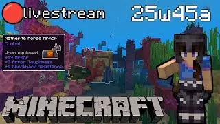 Building House for Camel Husk in Minecraft Snapshot 25w45a! | Tuesday Night Livestream
