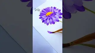 Purple Aster flower painting #paintingstyles #ytshorts #art