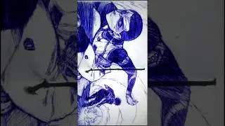 Drawing Julien Loki-Blue Lock anime with ball pen ✨ #animedrawing #drawings #bluelock
