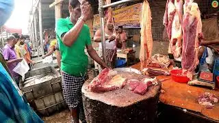 Impressive Roadside Beef Shop in Dhaka Saver l Beef Cutting Into Small pieces l Amazing Knife Skills