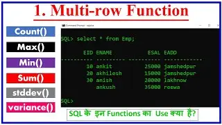 multi row function in sql | Oracle Database