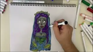 How to Draw the Corpse Bride | Tim Burton-Inspired Gothic Drawing Tutorial 🖤💀🌹