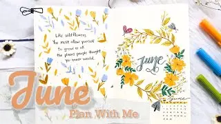 Plan With Me | June 2020 Bullet Journal | Wildflower Theme