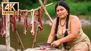 Beautiful woman surviving alone for 7 days in the Amazon jungle &mdash; off-grid &mdash; living on hunted food