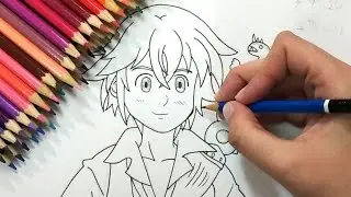 🔴 DESENHANDO AO VIVO! [Pintando Meliodas e desenhando Dipper]
