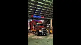NASCAR HAULER HAS MUSICAL HORNS AS TEAMS LEAVE BRISTOL - THE REST OF THE HORNS ARE AWESOME TOO!