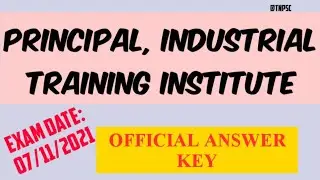 TNPSC | PRINCIPAL ITI | GS OFFICIAL ANSWER KEY | GENERAL STUDIES