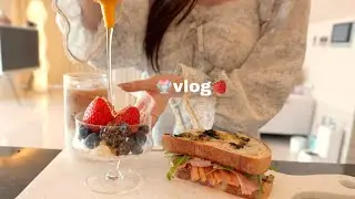 vlog | 🍔 새해 행운버거 먹고 뜨끈한 조개 칼국수 🍜 소소한 요즘 근황, 깜빠뉴로 브런치 즐기고 도시락으로 게살 덮밥, 마파 두부 | 고양이들과 평온하게 보낸 집순이 일상