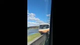 Walt Disney World Resort Monorail: The Express Line Monorail being followed by Resort Line Monorail