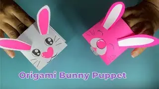 How to Make Paper Rabbit Puppet with A4 Paper | Origami Paper Bunny Puppet Craft for Kindergartners