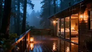 Cozy Cabin in the Rain | Calm Forest Sounds for Sleeping