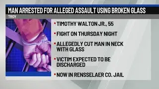 Troy man arrested for alleged assault using broken glass