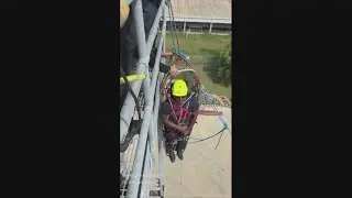 Texas volunteer firefighter overcomes his fear of heights with the help of his crew