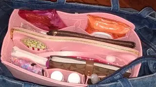 Small Amazon Haul/ Handbag Organizer... What fits in my Large Denim Telfar Bag?!?!!