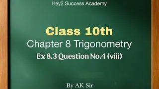 Class 10 Trigonometry Ex 8.3 Q4 (viii) 🔥 Easy Method | Board Exam 2026 #trigonometry #10thmaths 