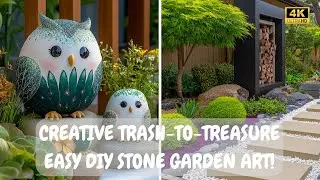 🌼 Creative Trash-to-Treasure Garden Sculptures | Easy DIY Stone Art You&rsquo;ll Love! ✨