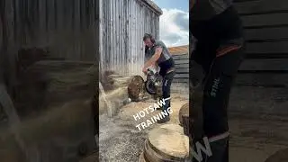 HOTSAW 330cc two stroke hot saw #woodchopping #hotsaw #chainsaw #timbersports