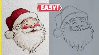 Santa Clause Drawing Easy | Santa Clause Drawing Oil Pastel | Outline Tutorial ✍️❤️‍🩹
