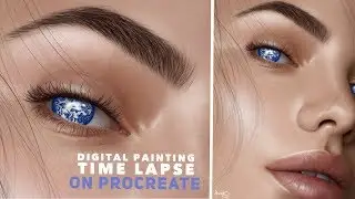 'Porcelain Eyes' Digital Painting Time Lapse using Procreate app