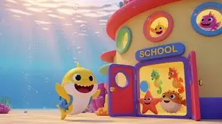 🎵 Baby Shark School Bus Ride Adventure | kids nursery rhymes | Baby Song, Fun Shark Cartoon 🚌🦈