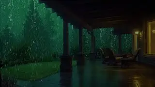 Peaceful Night on a Deck in a RAINSTORM &ndash; Sleep Instantly with Thunderstorm Sounds
