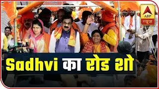 BJP contestant Sadhvi Pragya holds roadshow in Bhopal