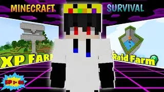 How I Build Easiest XP and Raid Farm in My Minecraft Survival |Survival series ep:-05