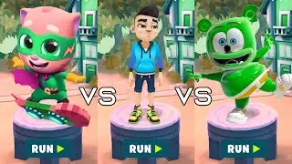 Tag with Ginger Hero vs Gummy Bear vs Bus Rush 2 Run GamePlay