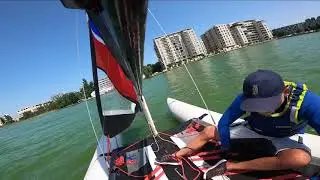 Minicat Laura Dekker, fight with 15 knots gusts
