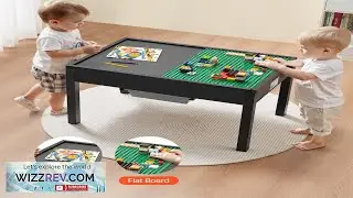 VEVOR Kids Wooden Activity Table Building Blocks Double Sided Tabletop Multi Purpose