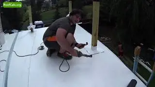 Flat Roof Deck - Post Flashing Hot Air Welding