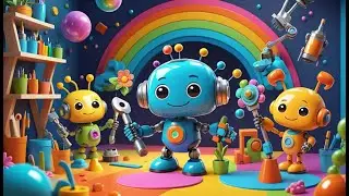 Busy Little Robots Song 🤖⚙️ Fun Robot Adventure for Kids Learning Shapes Colors Nursery Rhymes