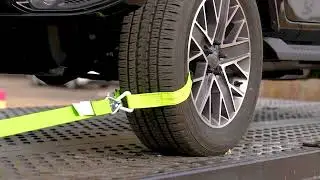 VULCAN Car Tie Down Axle Strap with Wear Pad - 2 Inch x 36 Inch - 4 Pack - High-Viz