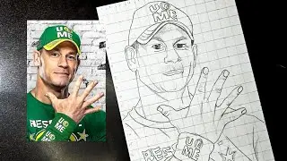 How to draw John Cena ❤️&zwj;🩹 Outline Tutorial Step by step John Cena Drawing Wwe 