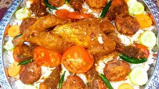 সাগরানা প্লেট সাজানো⚡ ।পুরো আস্ত একটা মুরগি দিয়ে বিয়ে বাড়ির স্টাইলে সাগরানা তৈরি করা!Sagar Anna.⚡