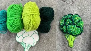 Making a Broccoli with Felt and Yarn on clothes