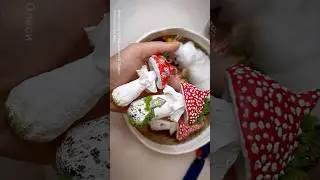 Сказочные мухоморчики из ваты в технике папье маше🟢 #ватнаяигрушка
