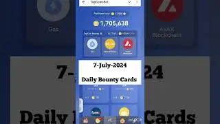 Tap Coin Daily Combo 7 July | Tap Coin Daily Bounty Cards #tapcoin #tapcoincombo #tapcoindailycombo