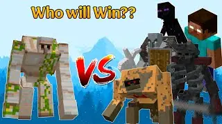 Giant Golem VS All Giant Mobs🤯 Crazy Battle!!|MINECRAFT|