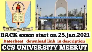 CCS UNIVERSITY-Back exam date ccs University Meerut