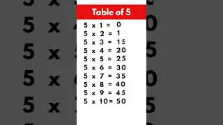 Table of 5 - FUN & EASY #shortsviral #ytshorts