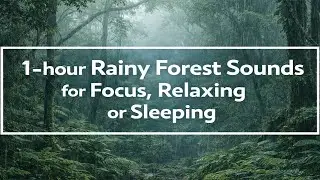 1-Hour of Relaxing Rainy Forest Sounds. Calm rain sounds for Deep Focus, Sleeping and Stress Relief