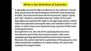 what is the definition of zamindar