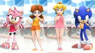 Mario & Sonic At The London 2012 Olympic Games - Dream Hurdles Amy, Daisy, Peach, Sonic