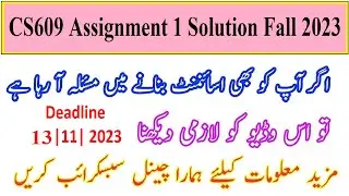 CS609 Assignment 1 Solution Fall 2023