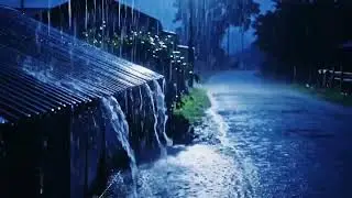 Deep Night ASMR: Heavy Rainfall Embracing Quiet Villages Beneath a Calm and Endless Sky 114