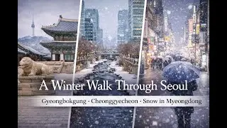 A Winter Walk Through Seoul | Gyeongbokgung, Cheonggyecheon & First Snow